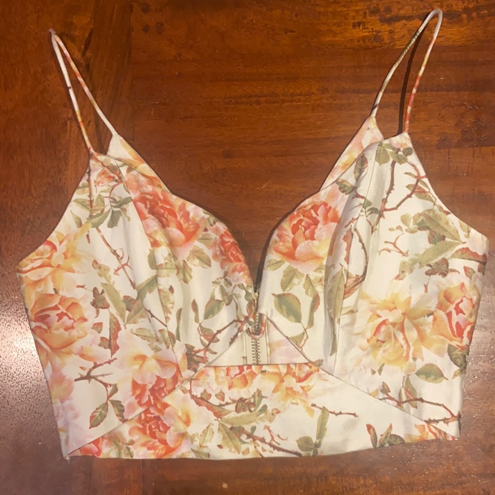 Zimmerman Like new printed floral crop top